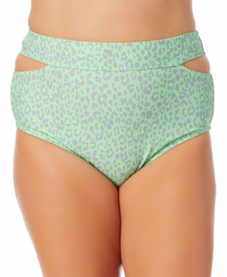 California Waves - Plus Size Animal-Print Swim Bottoms