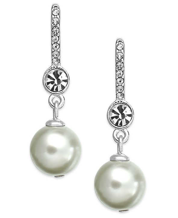 Lauren Ralph Lauren SilverTone Crystal and Imitation Pearl Drop