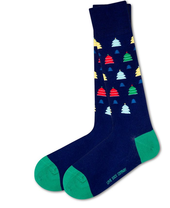 Love Sock Company Organic Cotton Men's Dress Socks - Christmas Tree ...
