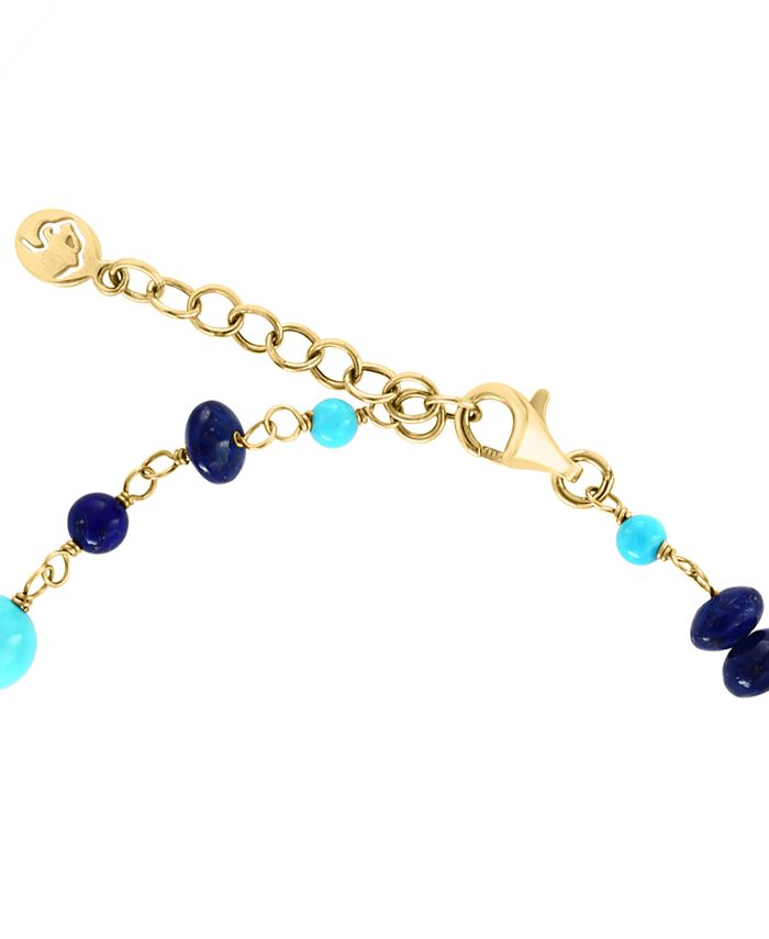 EFFY Collection EFFY® Lapis Lazuli and Turquoise Link Bracelet in 14k ...