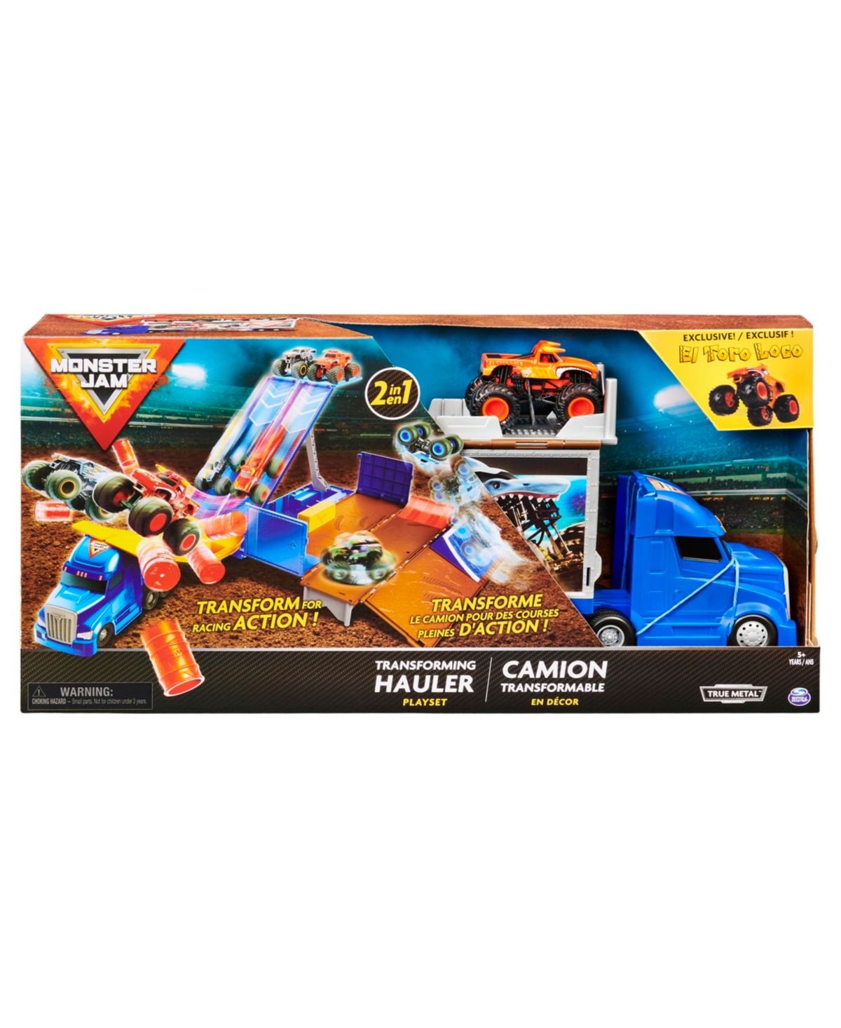 Monster Jam , Official 2-in-1 Transforming Hauler Playset With Exclusive 1:64 Scale El Toro Loco Die-cast Monste In Multi-color