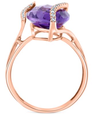 EFFY&reg; Marquise-Cut Pink Amethyst (6-7/8 ct. t.w.) and Diamond (1/8 ct. t.w.) Wrap Ring in 14k Gold (Also in Citrine & London Blue Topaz)