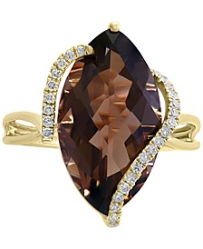 Sunset by EFFY® Marquise-Cut Citrine (6-7/8 ct. t.w.) and Diamond (1/8 ct. t.w.) Wrap Ring in 14k Gold (Also in Green Quartz & Blue Topaz)
