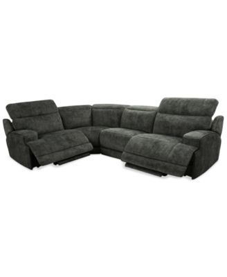 Sebaston 4-Pc. Fabric Sectional with 2 Power Motion Recliners, Created for Macy's