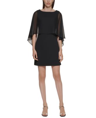 calvin klein black cape dress