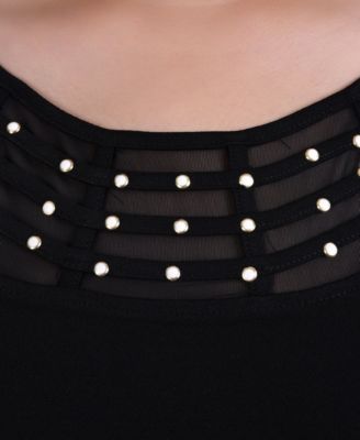 売れ筋商品|||ニューヨークコレクション カットソー トップス レディース Women's 3/4 Sleeve Knit Crepe Top Black NY Collection Petite 3/4 Sleeve Crepe Knit Top - Macy's