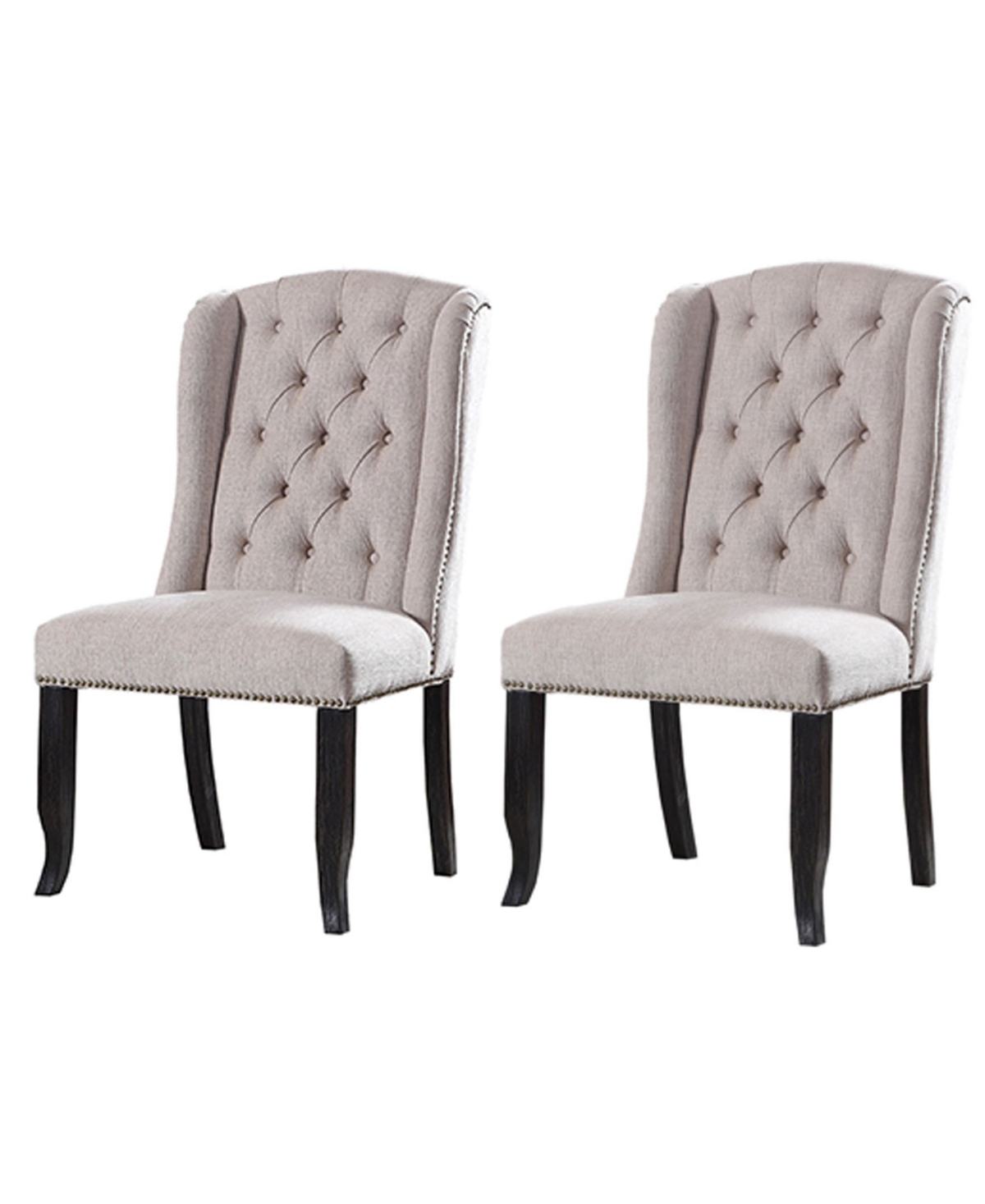 Huntington Upholstered Side Chairs with Tufted Back, Set of 2