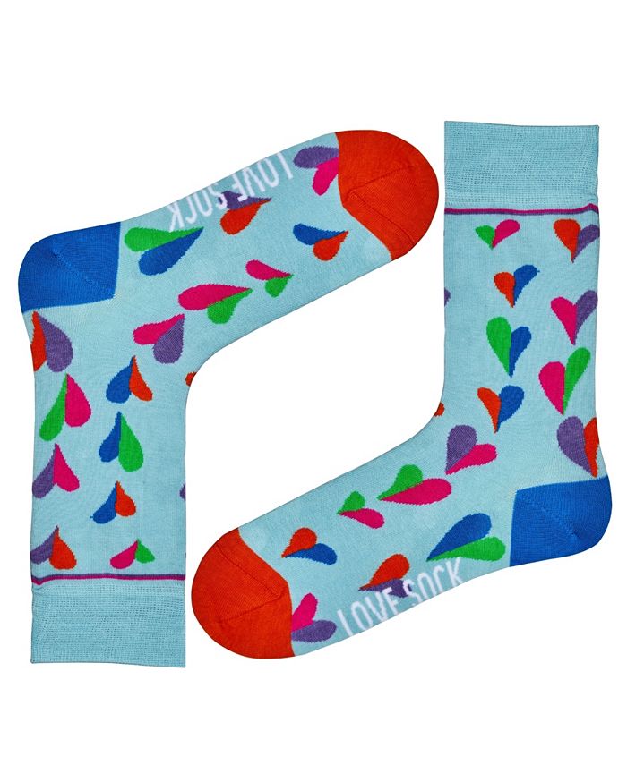 Love Sock Company Funky Hearts Cotton Women's Crew Socks Macy's