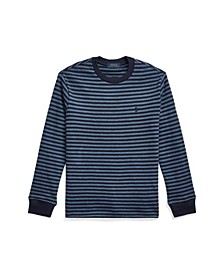 Big Boys Striped Waffle-Knit Long-Sleeve T-shirt