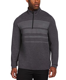 Men's Luxury Performance Stretch Textured Gradient Stripe 1/4-Zip Golf Sweatshirt