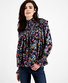 Ruffled Floral-Print Blouse
