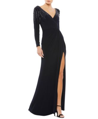 macys evening gowns long sleeve