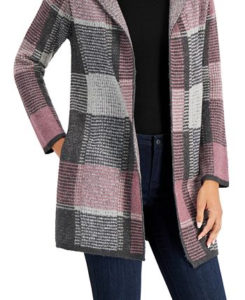 Charter club plaid cardigan sweater coat 2025