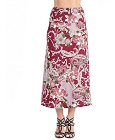 Women's Paisley Long A-Line Maxi Skirt