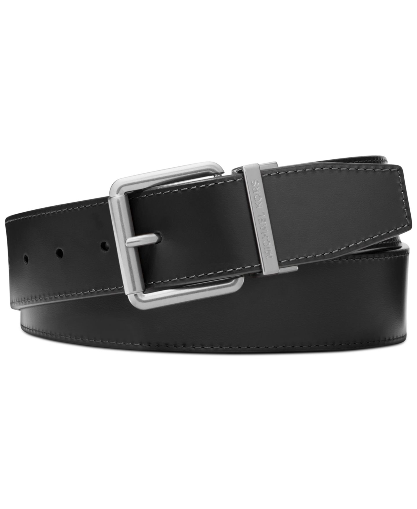 Мужские ремни 38MM Michael Kors Reversible Casual Jeans Belt, цвет: Чёрный / Коричневый — фото 1