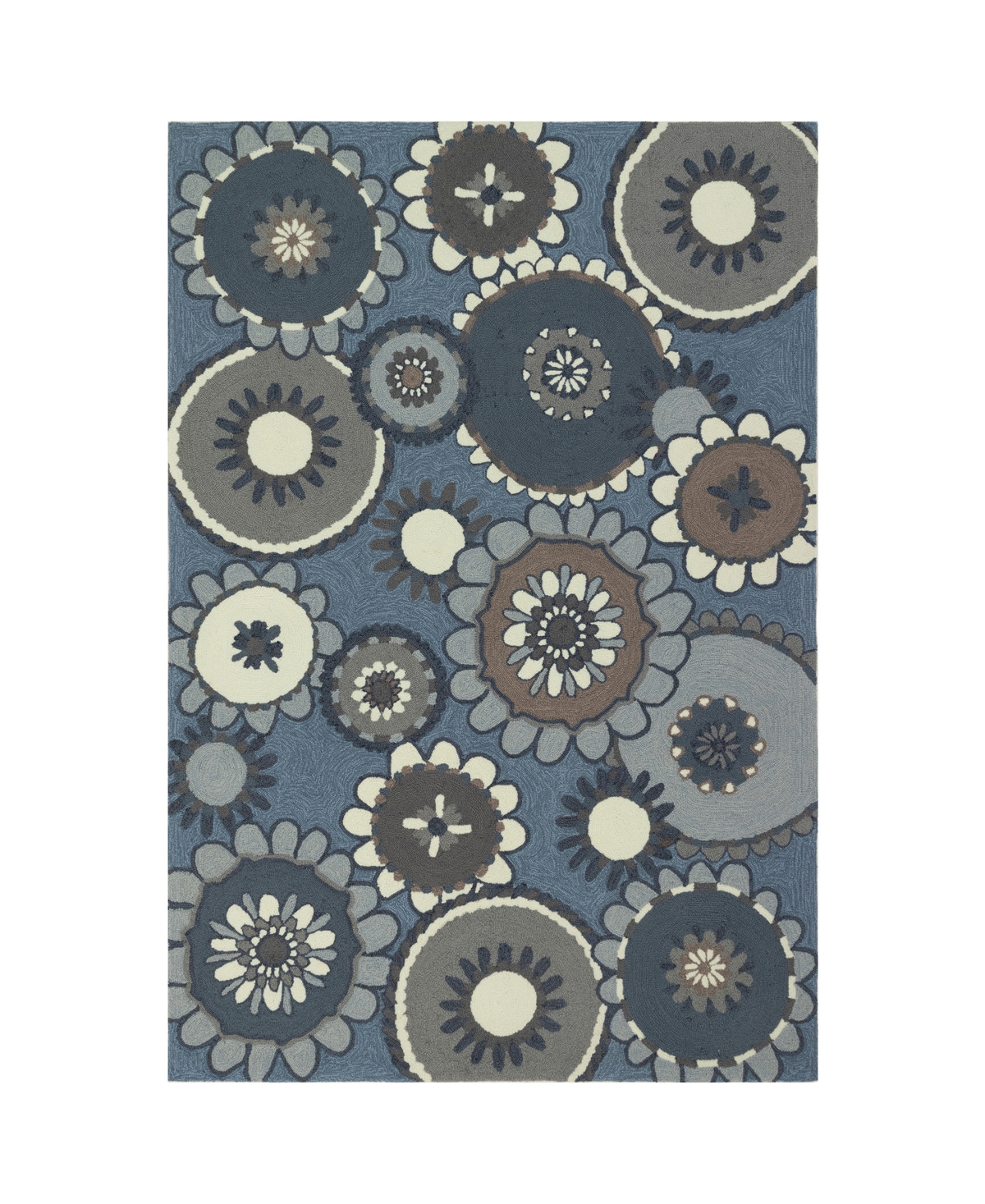 Liora Manne' Ravella Florentine 5' x 7'6in Outdoor Area Rug - Denim