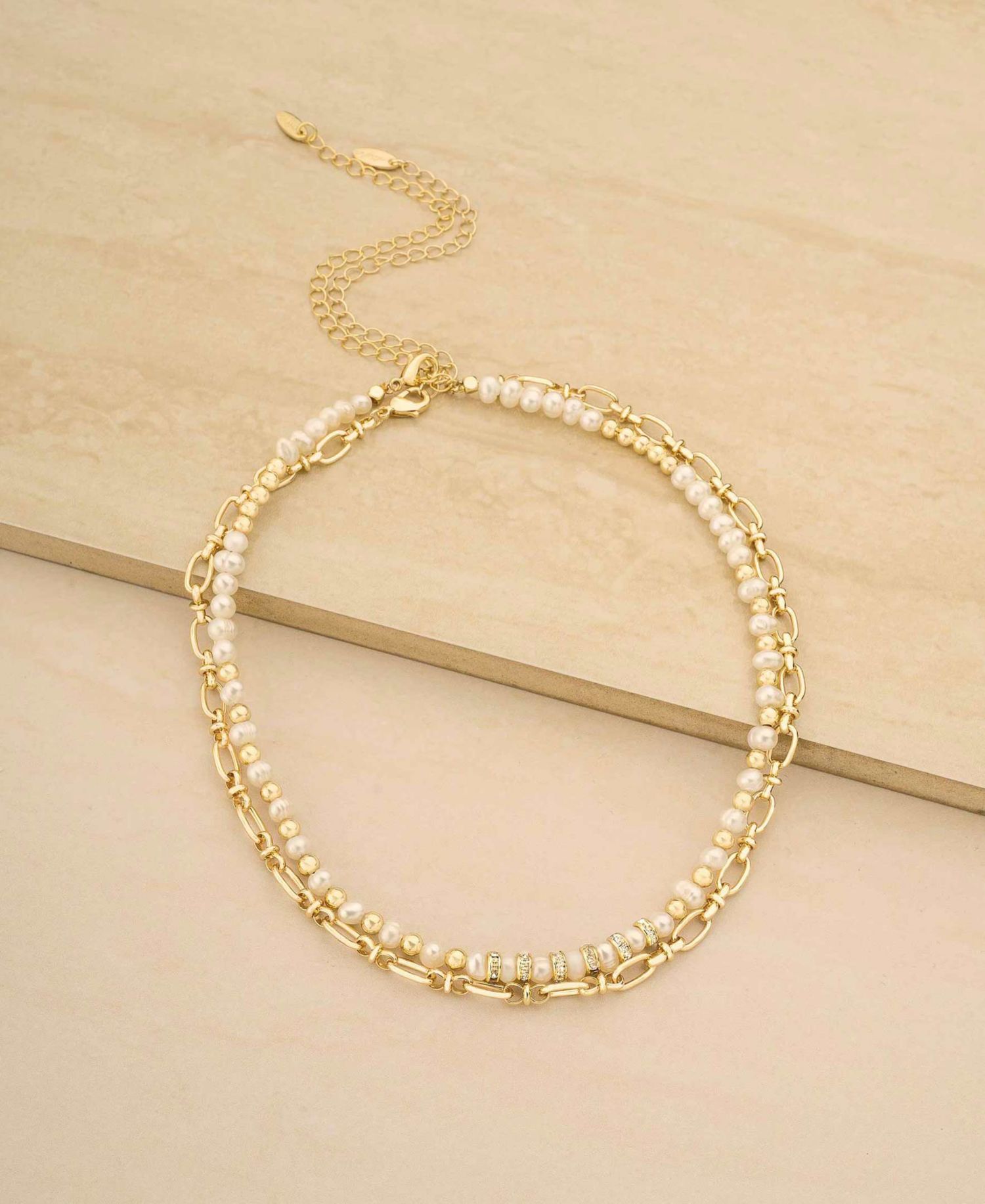 Beaded Freshwater Pearl Chain Necklace Set