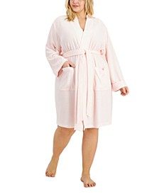 Plus Size Solid Wrap Robe, Created for Macy's