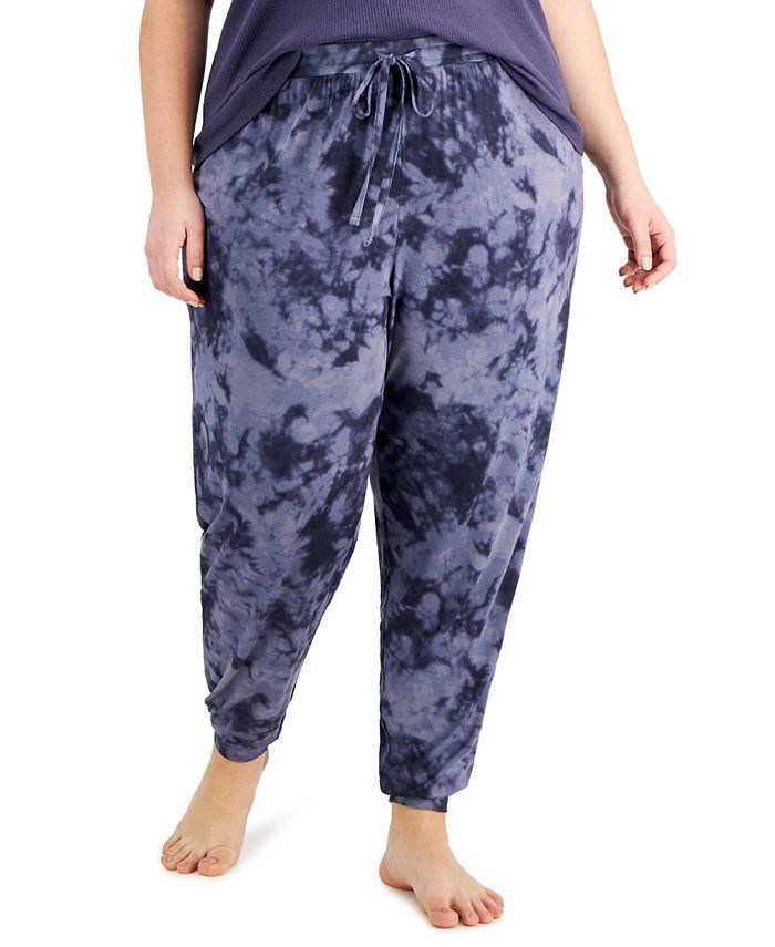 Jenni Plus Size Printed Smocked Jogger Pajama Pants, Created for