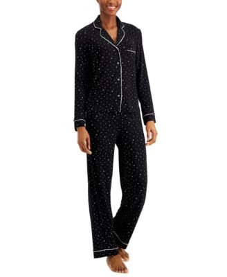 Alfani - Printed Notch-Collar Pajama Set