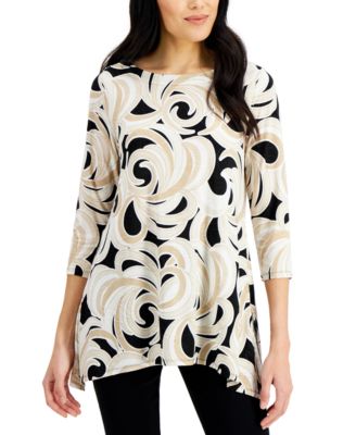 JM Collection - Petite Handkerchief-Hem Top