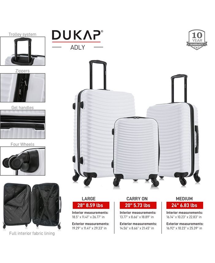 DUKAP InUSA Adly Lightweight Hardside Spinner Luggage Set, 3 piece - Macy's