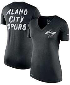 Women's Black San Antonio Spurs 2019,20 City Edition Performance V-Neck T-shirt