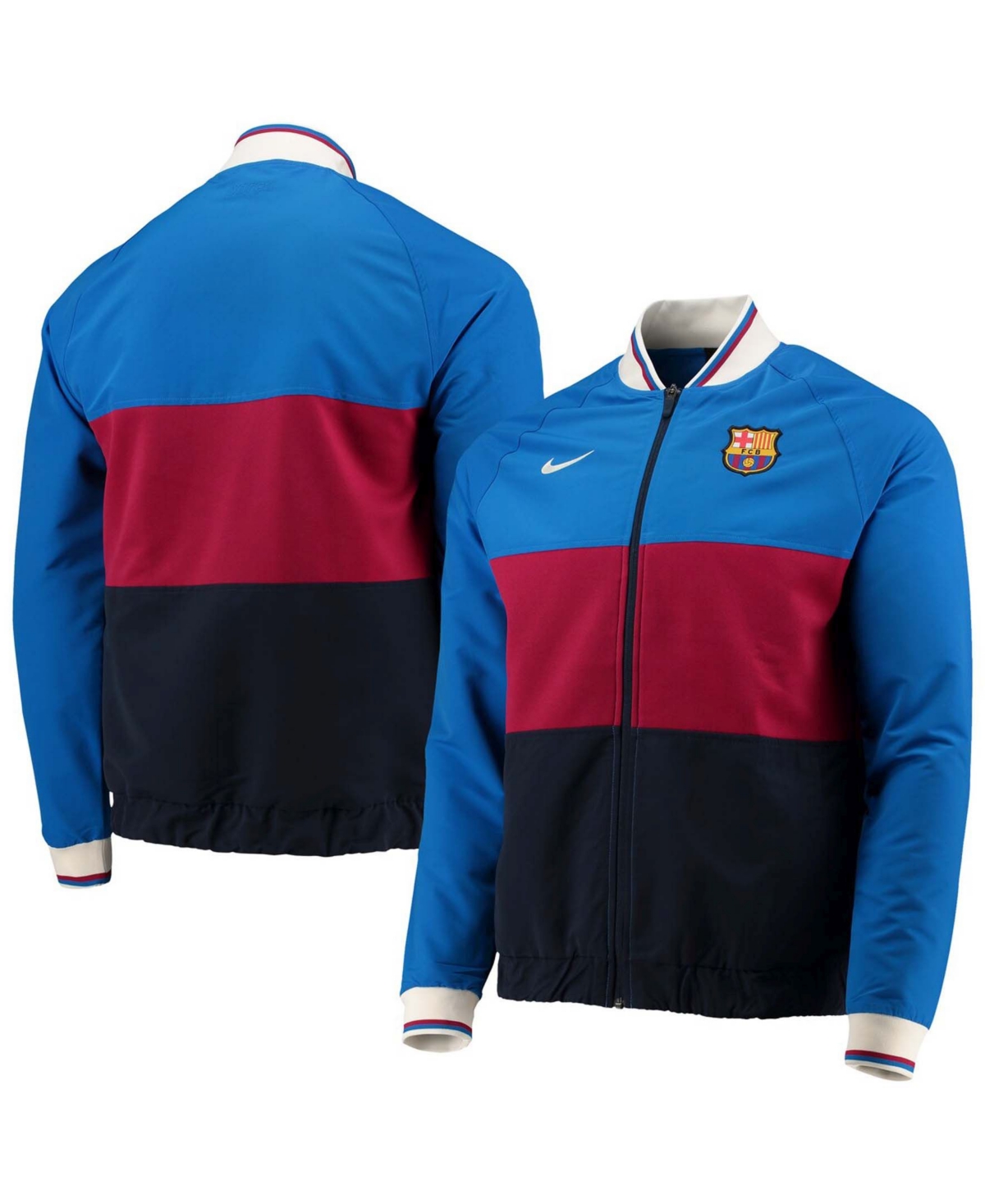 Men's Blue Barcelona I96 Anthem Performance Raglan Full-Zip Jacket