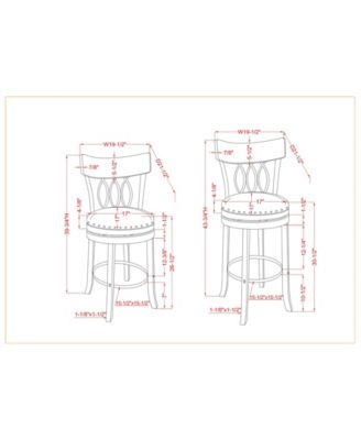 Lilip Nail Head Trim Bar Chair, Set of 2