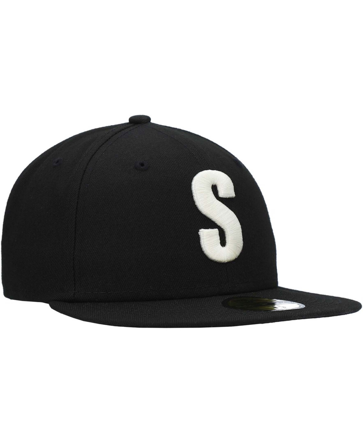 Men's New EraSeattle Mariners Cooperstown Collection Turn Back The Clock Steelheads 59FIFTY Fitted Hat - Black