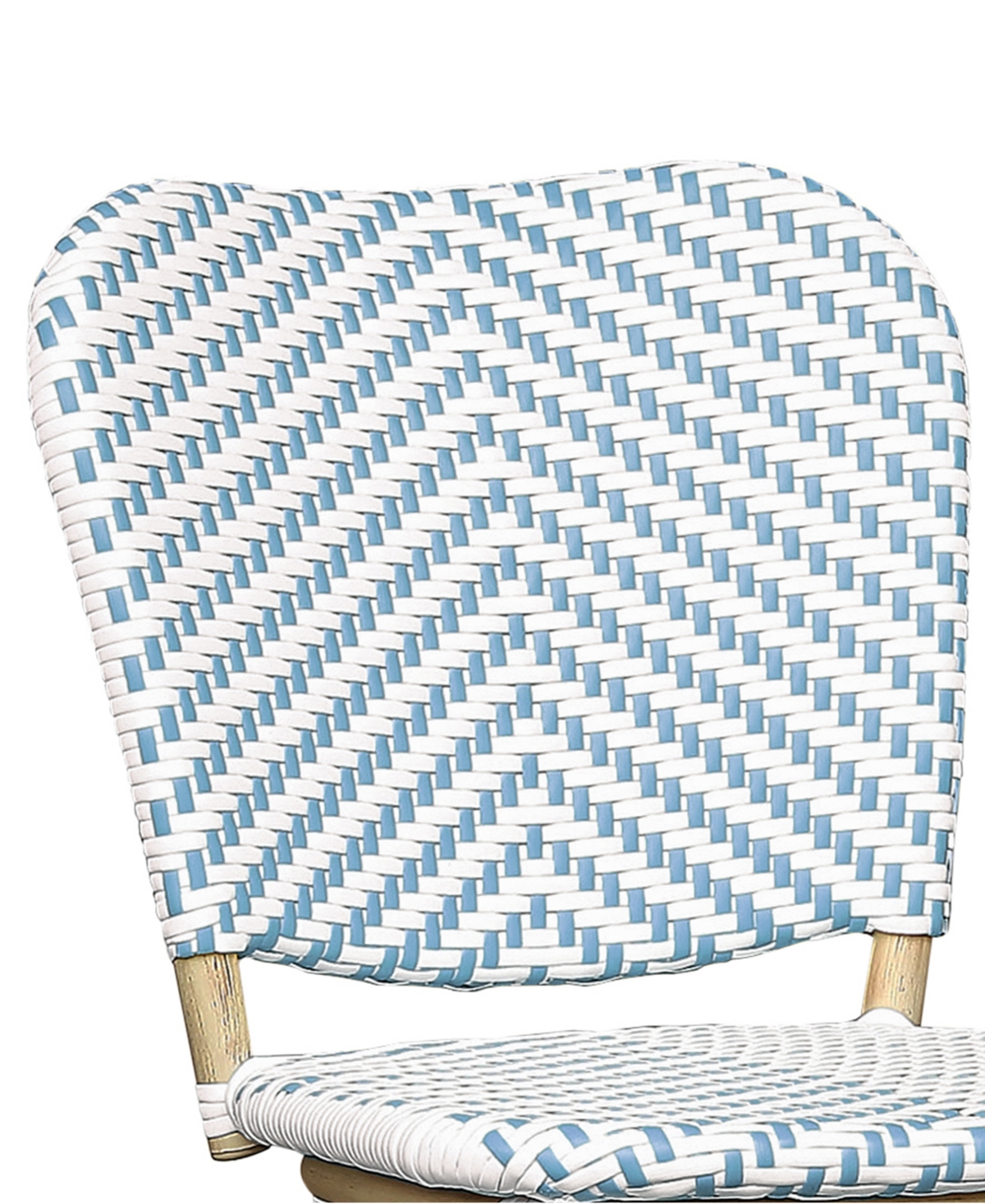Chelimo Patio Bar Chair with Footrest, Set of 2 - Blue, White