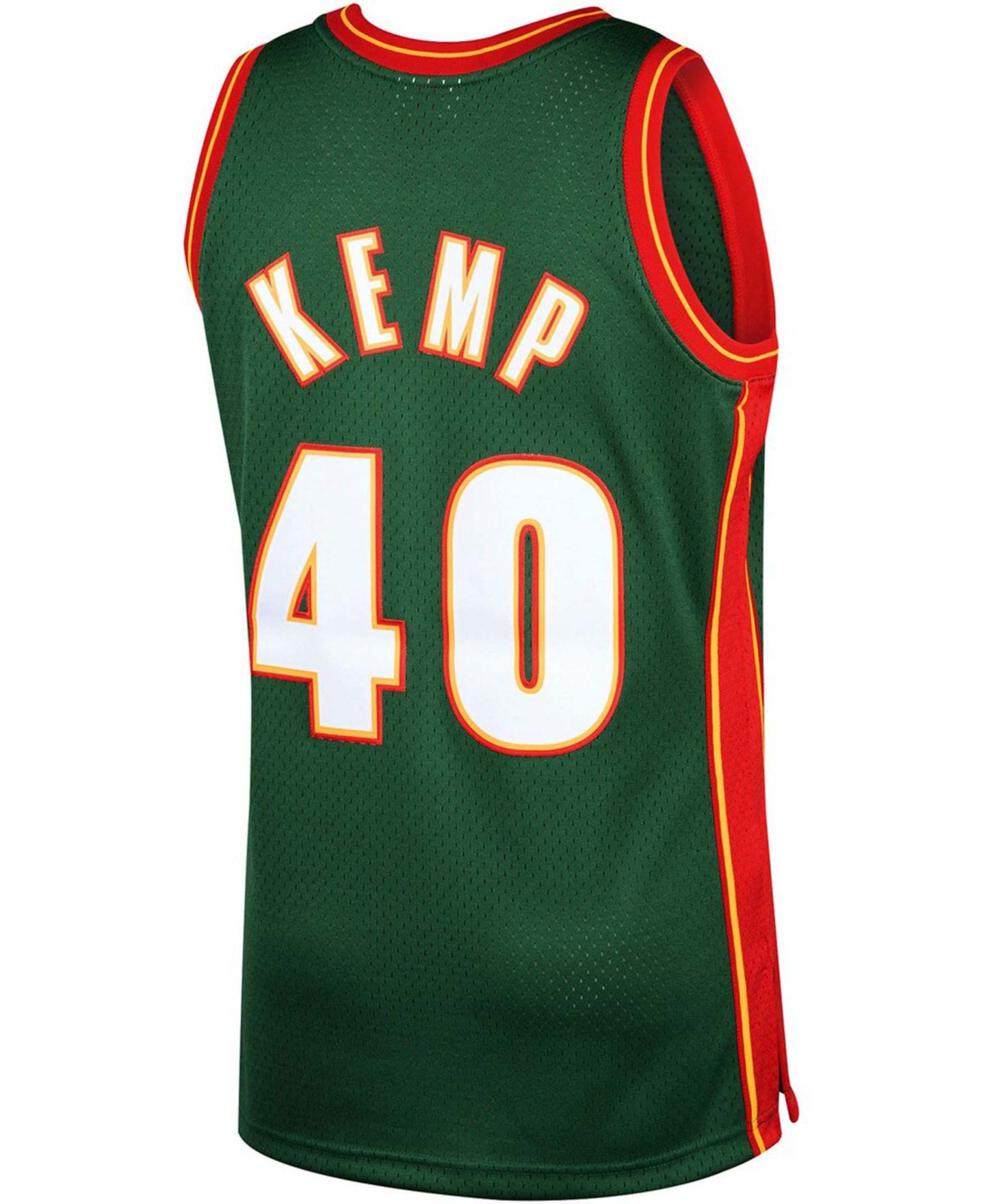 Мужской топ Mitchell & Ness Shawn Kemp Green Seattle Supersonics 1995-96 Hardwood Classics Swingman Jersey — фото 4