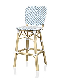 Chelimo Patio Bar Chair with Footrest, Set of 2