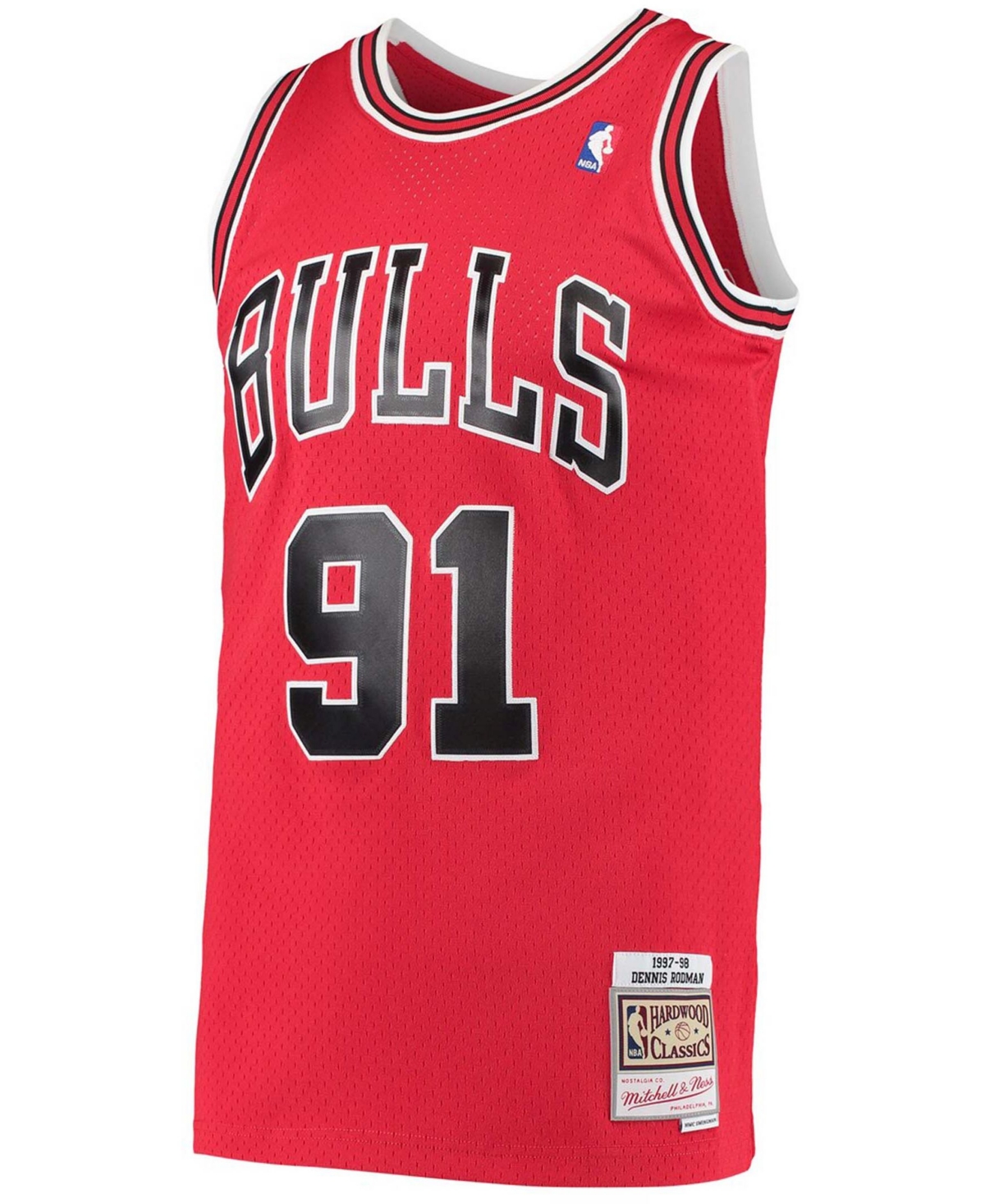Men's Dennis RodmanChicago Bulls Hardwood Classics 1997-98 Swingman Jersey - Red