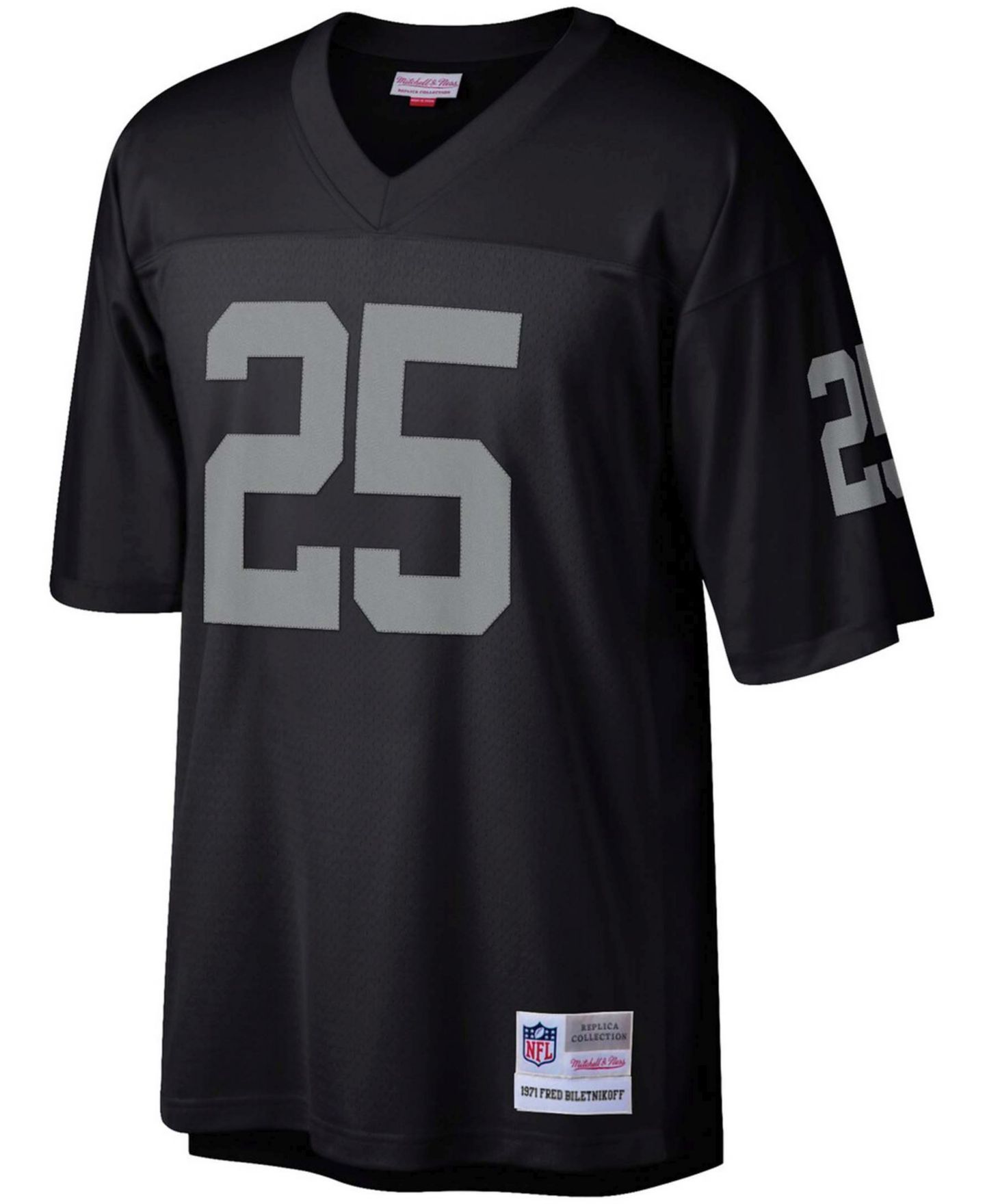 Мужской топ Mitchell & Ness Fred Biletnikoff Black Las Vegas Raiders Retired Player Legacy Replica Jersey — фото 3