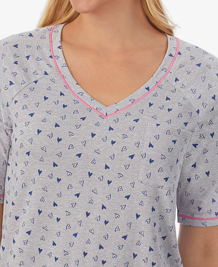 Printed Elbow-Sleeve Top & Capri Pants Pajama Set - thumbnail 6