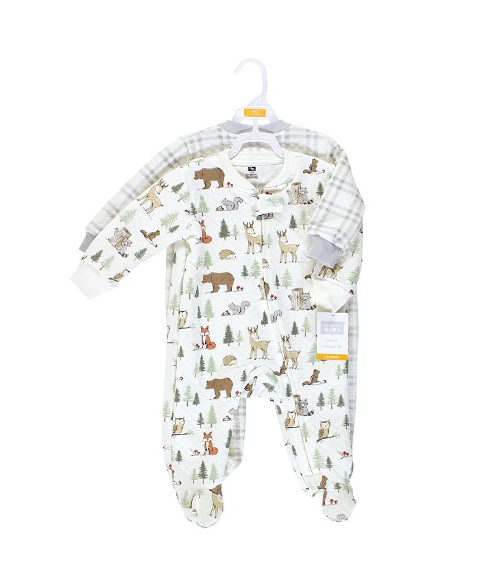 Hudson Baby Baby Boys Premium Quilted Zipper Sleep and Play, Set of 2 & Reviews Pajamas Kids