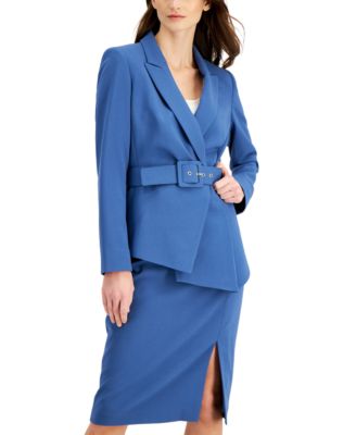 Tahari ASL Belted Wrap Skirt Suit 