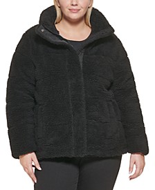 Women's Plus Size Teddy Puffer Coat