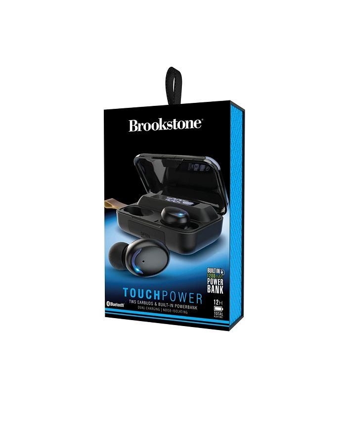 Brookstone Touch Power True Wireless Earbuds & Smart Power Bank Case