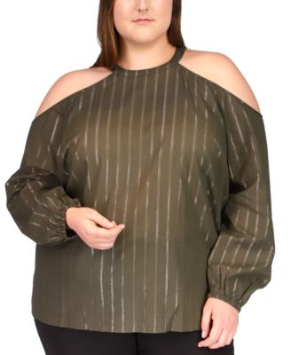 cheap plus size cold shoulder tops
