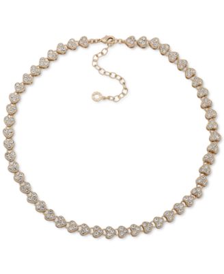 Anne Klein - Gold-Tone Crystal Heart Collar Necklace, 16" + 3" extender