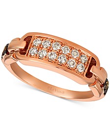 Nude Diamond (1/4 ct. t.w.) & Chocolate Diamond (1/10 ct. t.w.) Statement Ring in 14k Rose Gold