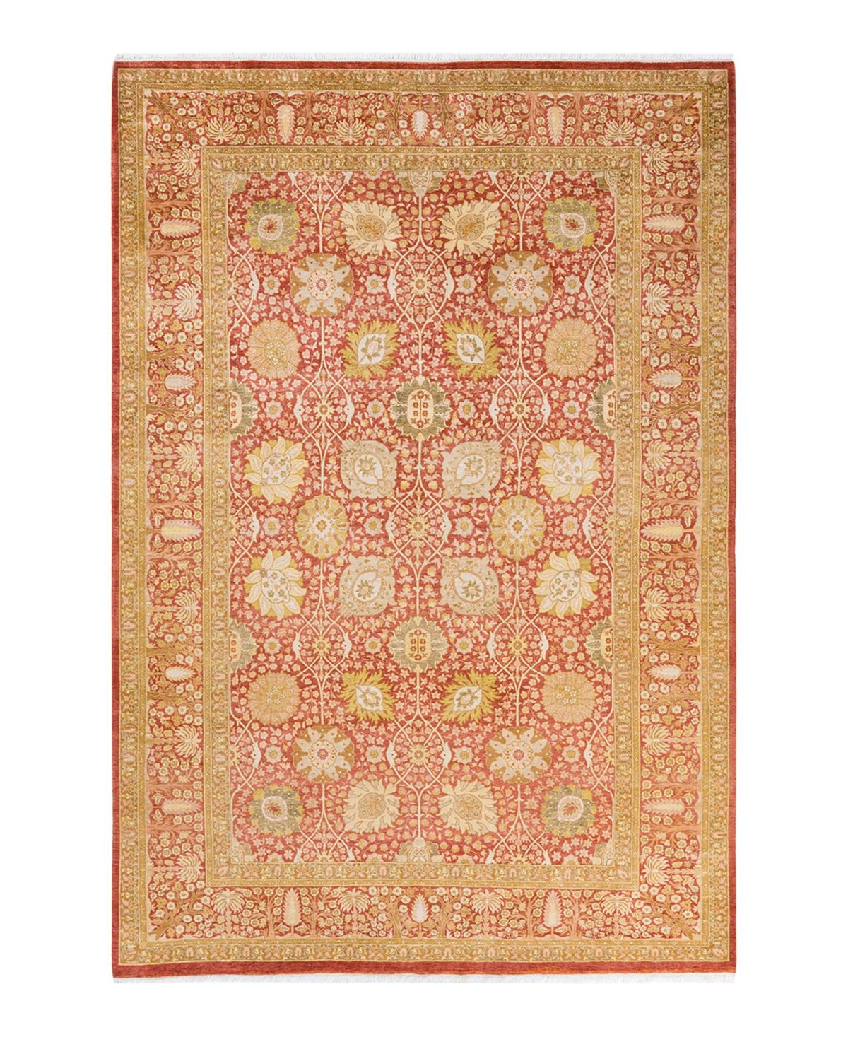 Closeout! Adorn Hand Woven Rugs Mogul M1261 6'1in x 9'1in Area Rug - Orange