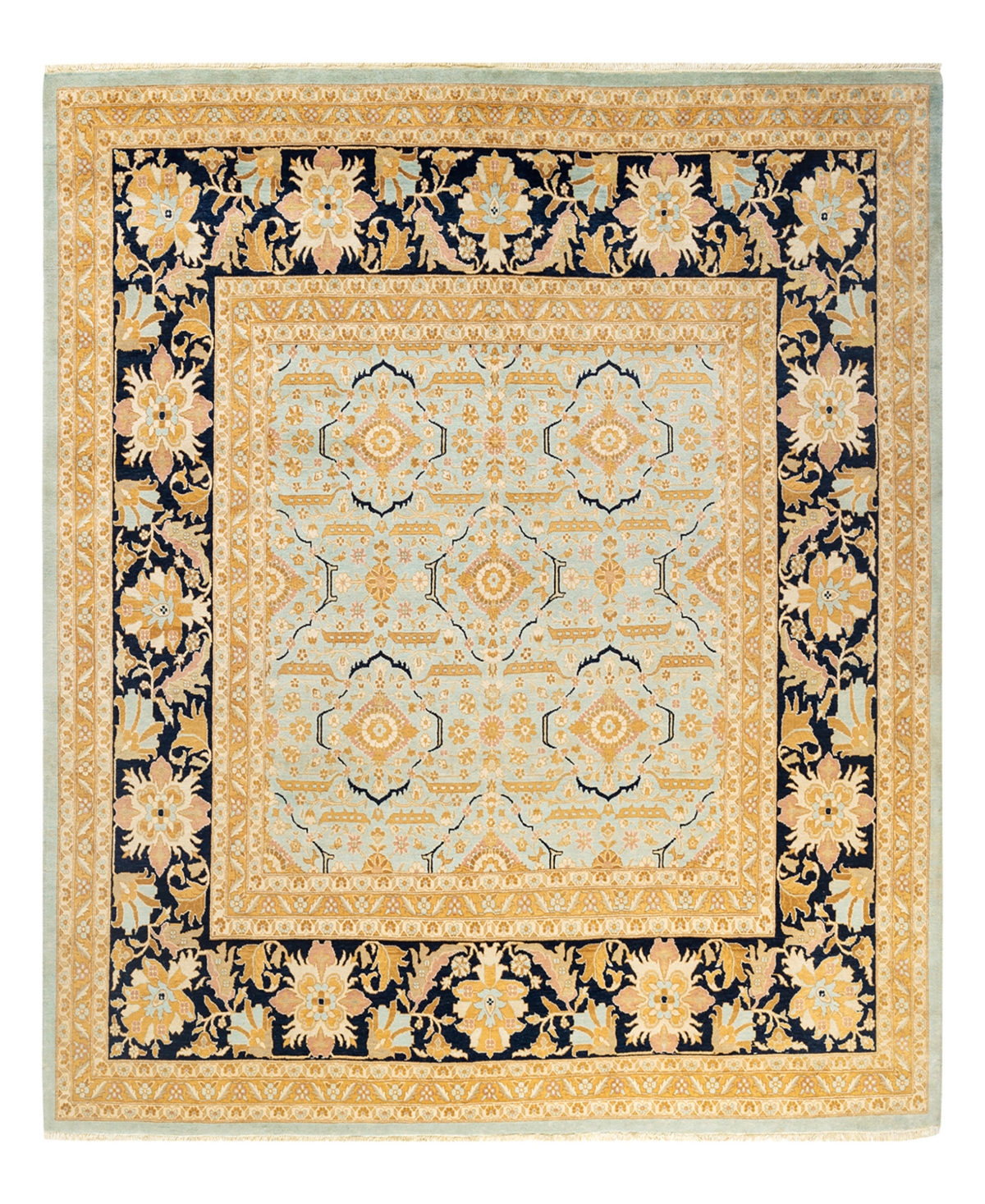 Closeout! Adorn Hand Woven Rugs Eclectic M1387 9'1in x 9'4in Square Area Rug - Mist