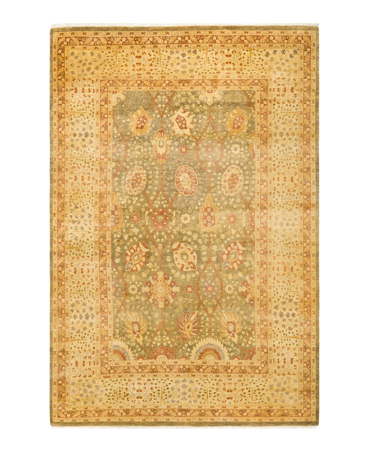 Closeout! Adorn Hand Woven Rugs Mogul M1423 6'3in x 9'6in Area Rug - Green