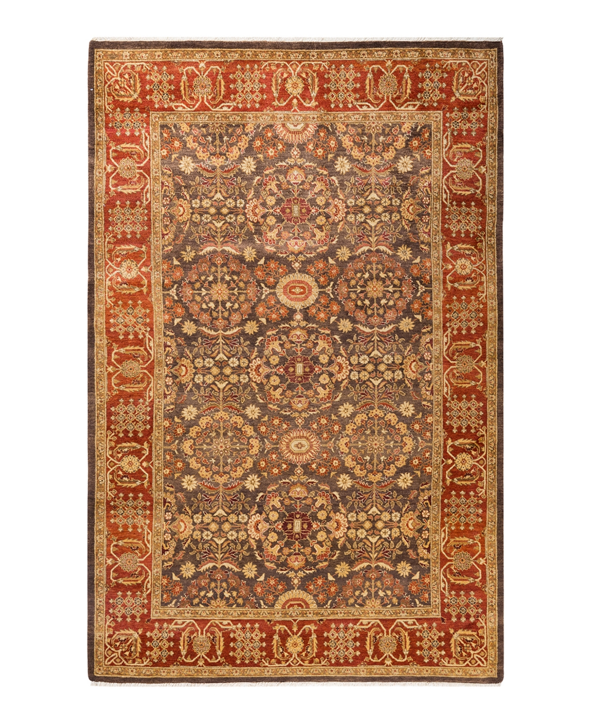 Closeout! Adorn Hand Woven Rugs Eclectic M1425 6'1in x 9'6in Area Rug - Brown
