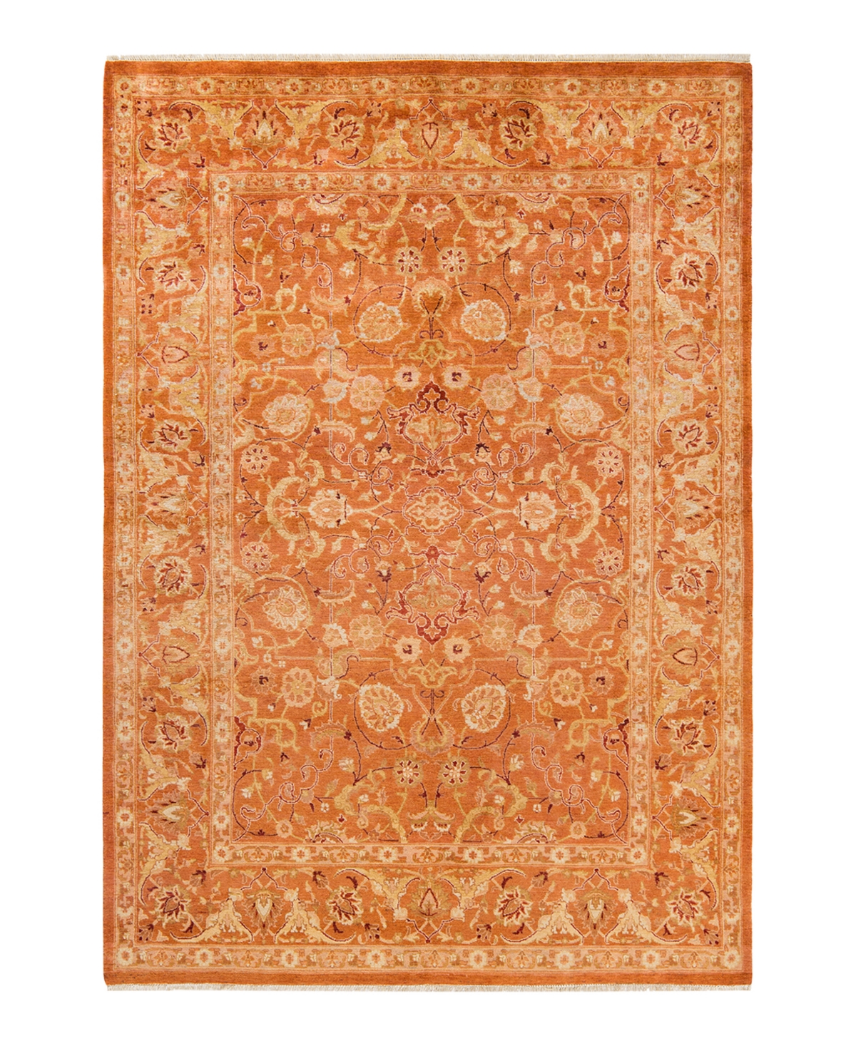 Closeout! Adorn Hand Woven Rugs Eclectic M1612 6'1in x 8'10in Area Rug - Orange