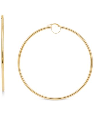 Polished Bridge Hoop Earrings Collection In 10k Gold