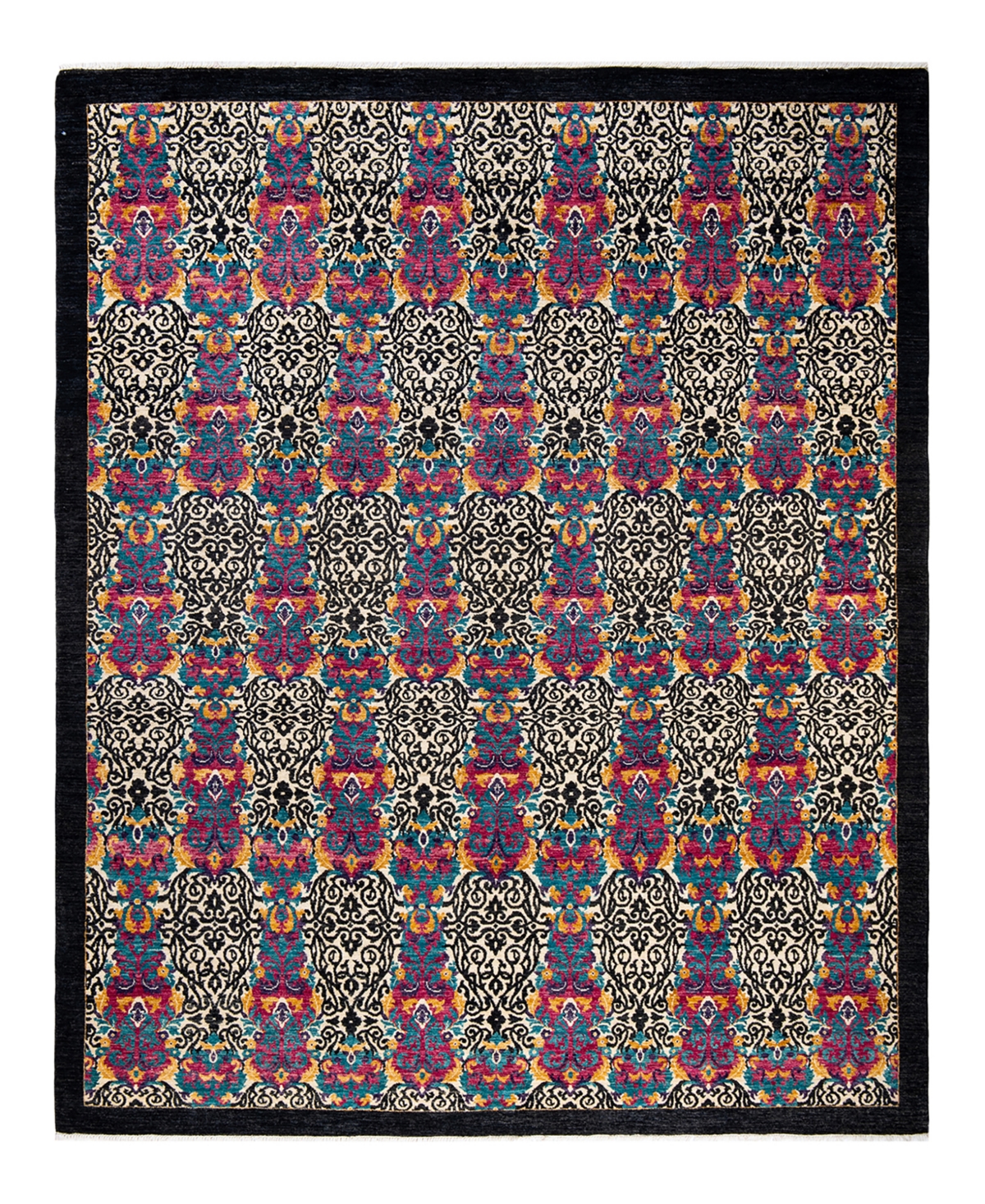 Adorn Hand Woven Rugs Suzani M1683 8' x 10' Area Rug - Black